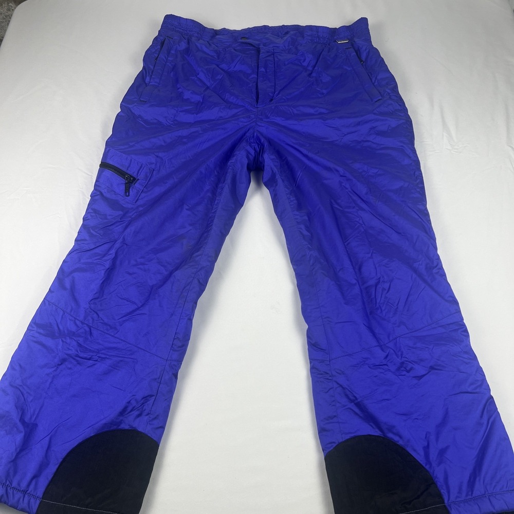 Mountain Goat Mens Blue Insulated Ski Snow Pants Size 38 Cargo Pockets Vintage
